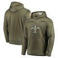 Parkc NO.Saints Olive Salute to Service Pullover Hoodies Home Game Blank Player Stitched Jerseys