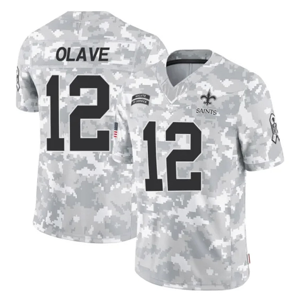 Parkc NO.Saints #12 Chris Olave Player Arctic Camo Salute To Service Limited Game Stitched Jerseys
