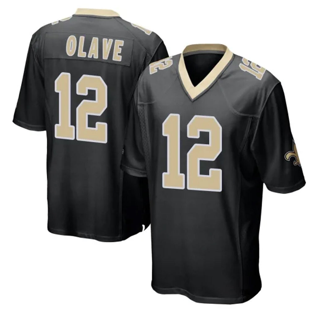 Parkc NO.Saints #12 Chris Olave Player Black Home Game Stitched Jerseys