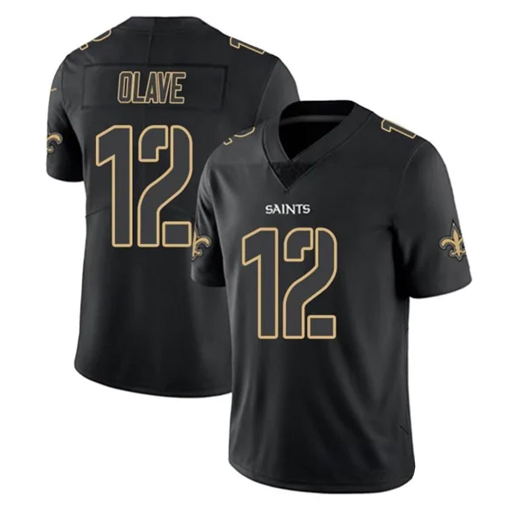 Parkc NO.Saints #12 Chris Olave Player Black Impact Limited Home Game Stitched Jerseys