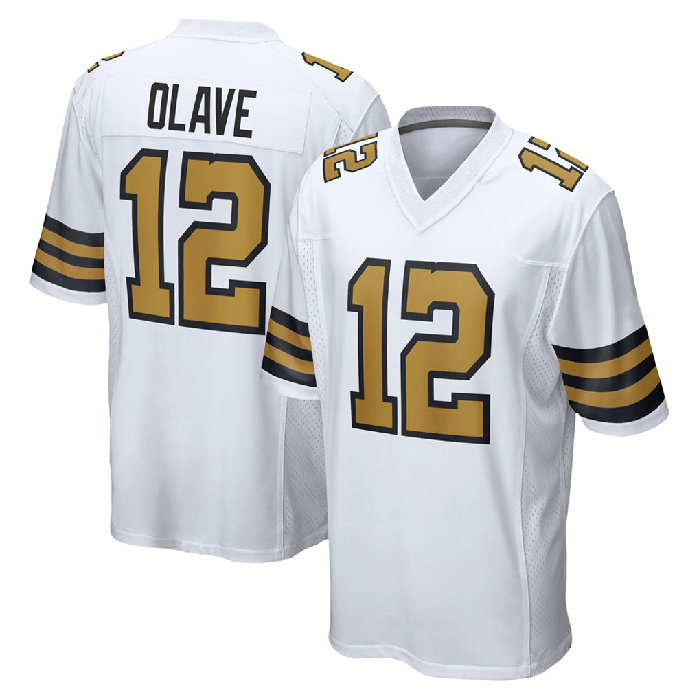 Parkc NO.Saints #12 Chris Olave Player White Alternate Home Game Stitched Jerseys