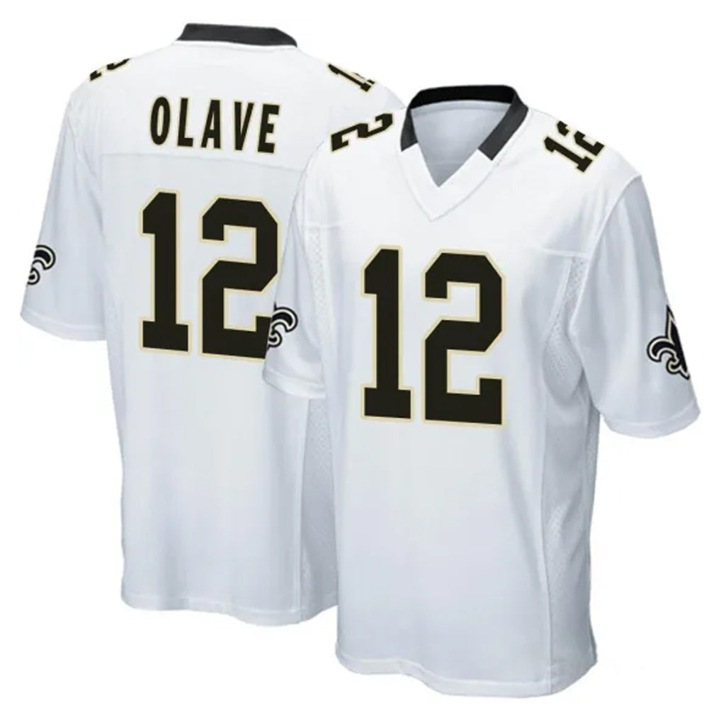 Parkc NO.Saints #12 Chris Olave Player White Home Game Stitched Jerseys