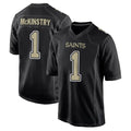 Parkc NO.Saints #1 Kool-Aid McKinstry Player Black Carbon Fashion Home Game Stitched Jerseys
