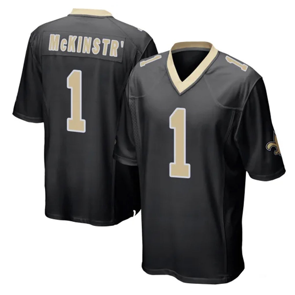 Parkc NO.Saints #1 Kool-Aid McKinstry Player Black Home Game Stitched Jerseys