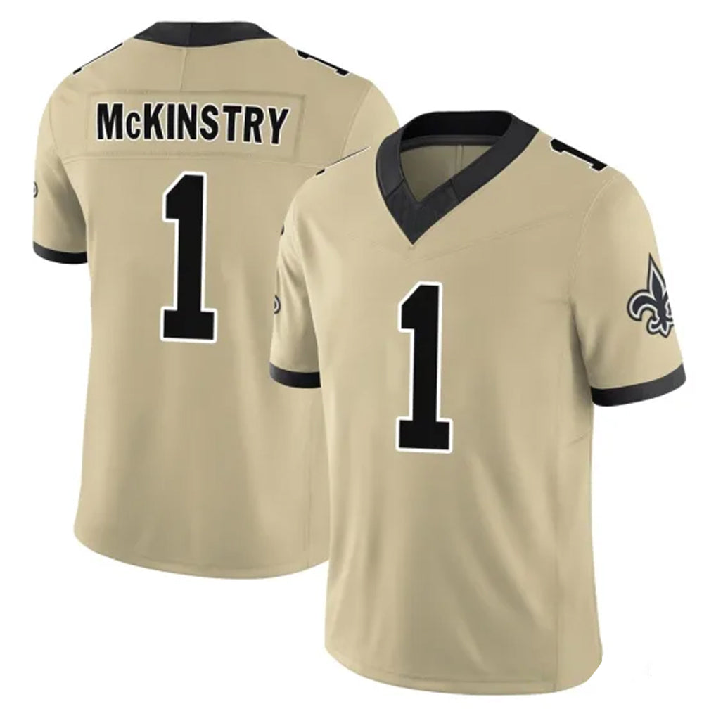 Parkc NO.Saints #1 Kool-Aid McKinstry Player Gold Limited Vapor F.U.S.E. Home Game Stitched Jerseys