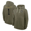 Parkc NO.Saints #1 Kool-Aid McKinstry Player Olive Salute to Service Pullover Hoodies Limited Stitched Jerseys