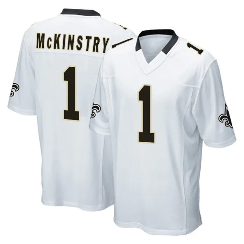 Parkc NO.Saints #1 Kool-Aid McKinstry Player White Home Game Stitched Jerseys