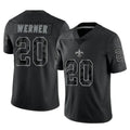 Parkc NO.Saints #20 Pete Werner Player Black Limited Reflective Home Game Stitched Jerseys