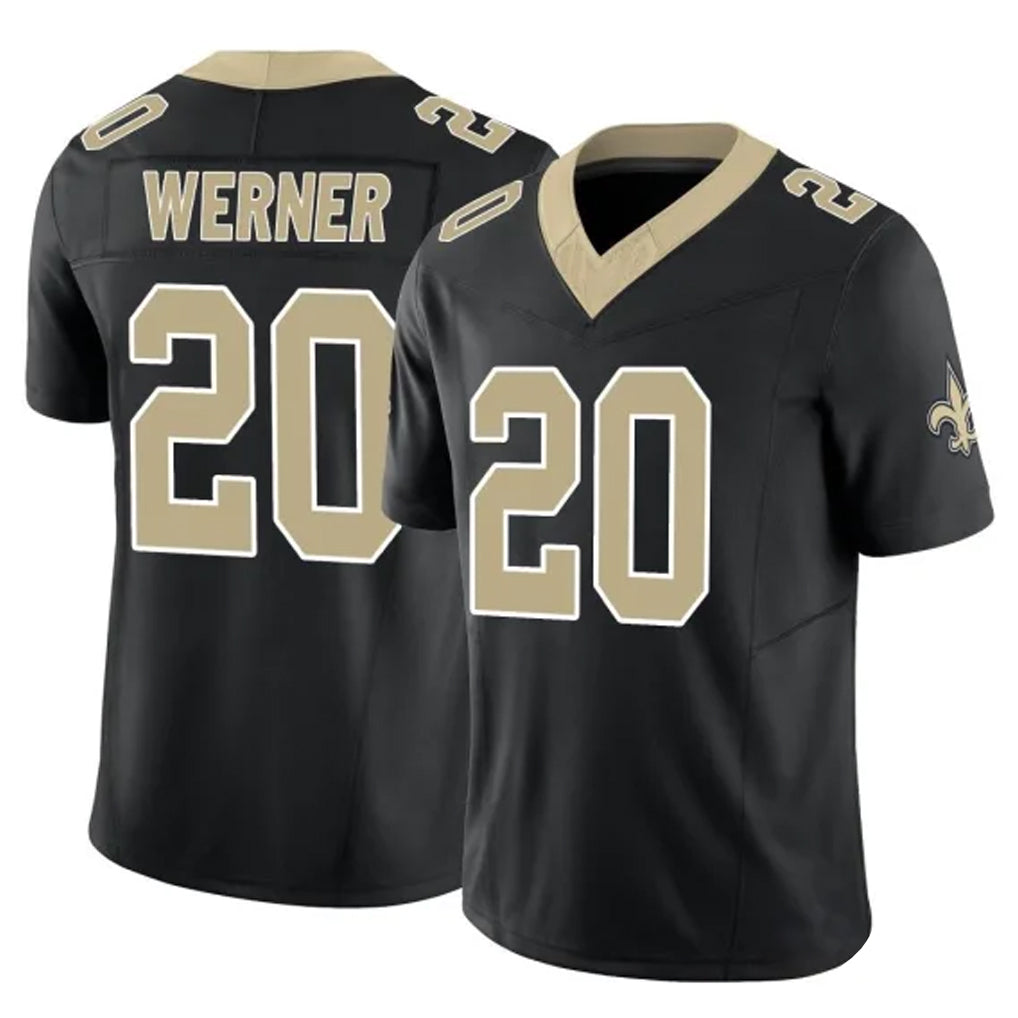 Parkc NO.Saints #20 Pete Werner Player Black Limited Vapor F.U.S.E. Home Game Stitched Jerseys