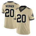 Parkc NO.Saints #20 Pete Werner Player Gold Limited Vapor F.U.S.E. Home Game Stitched Jerseys