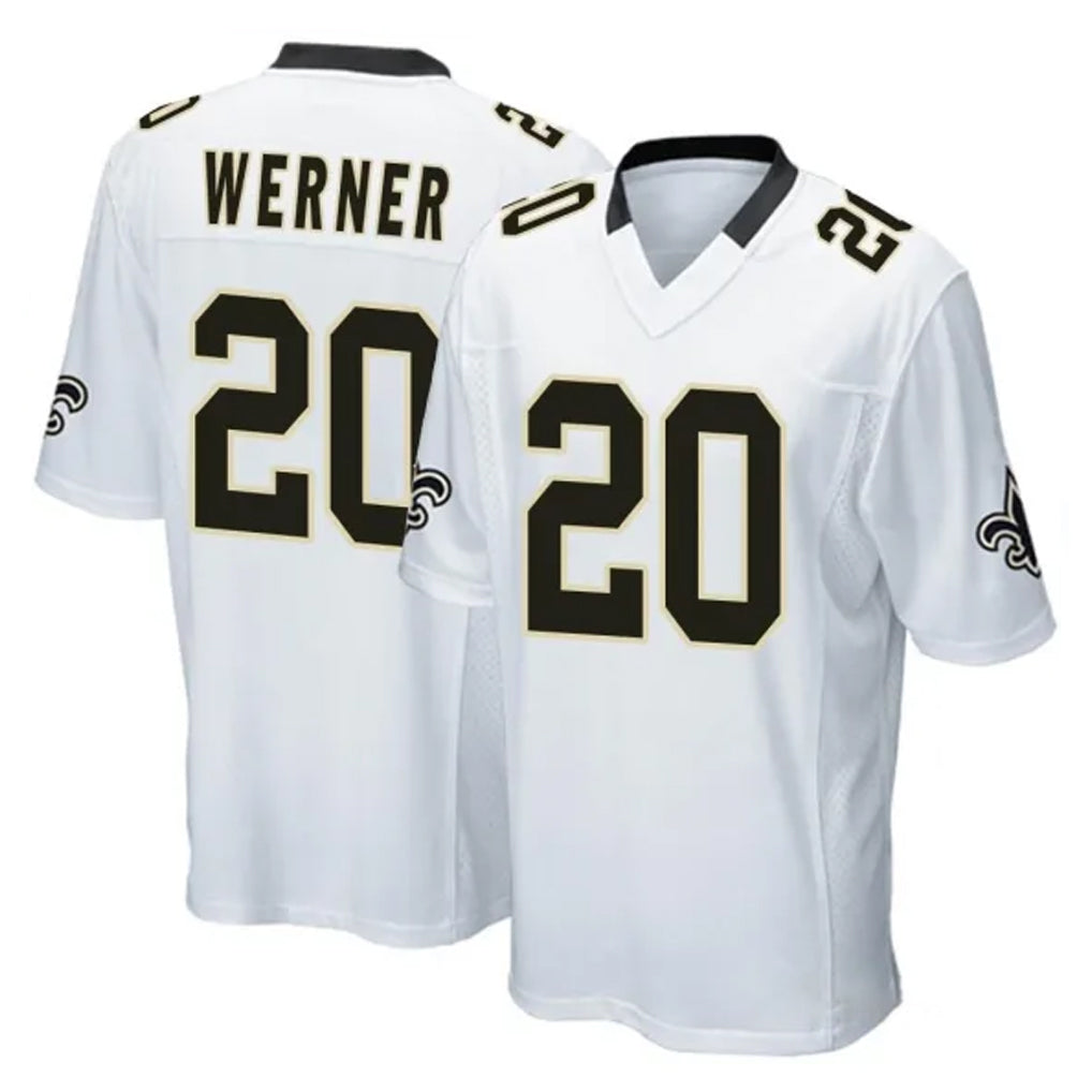 Parkc NO.Saints #20 Pete Werner Player White Home Game Stitched Jerseys