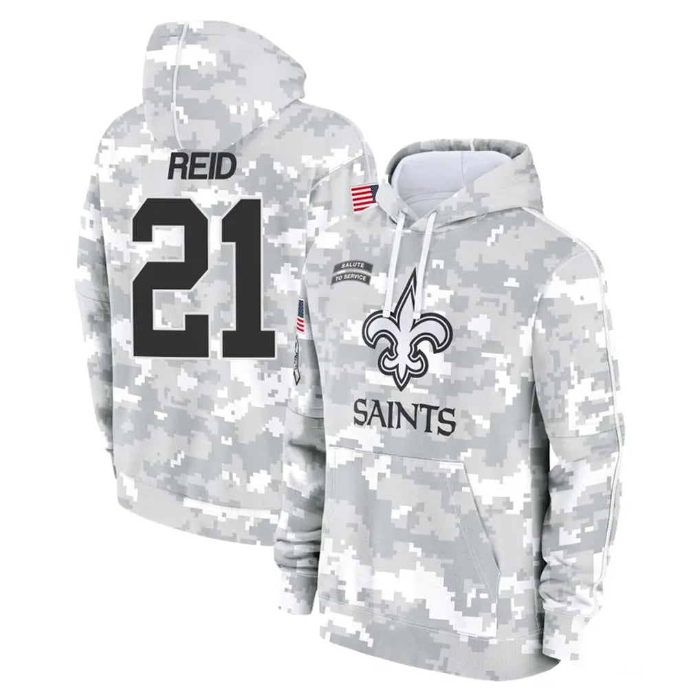 Parkc NO.Saints #21 Justin Reid Player Arctic Camo Salute to Service Pullover Hoodies Limited Game Stitched Jerseys