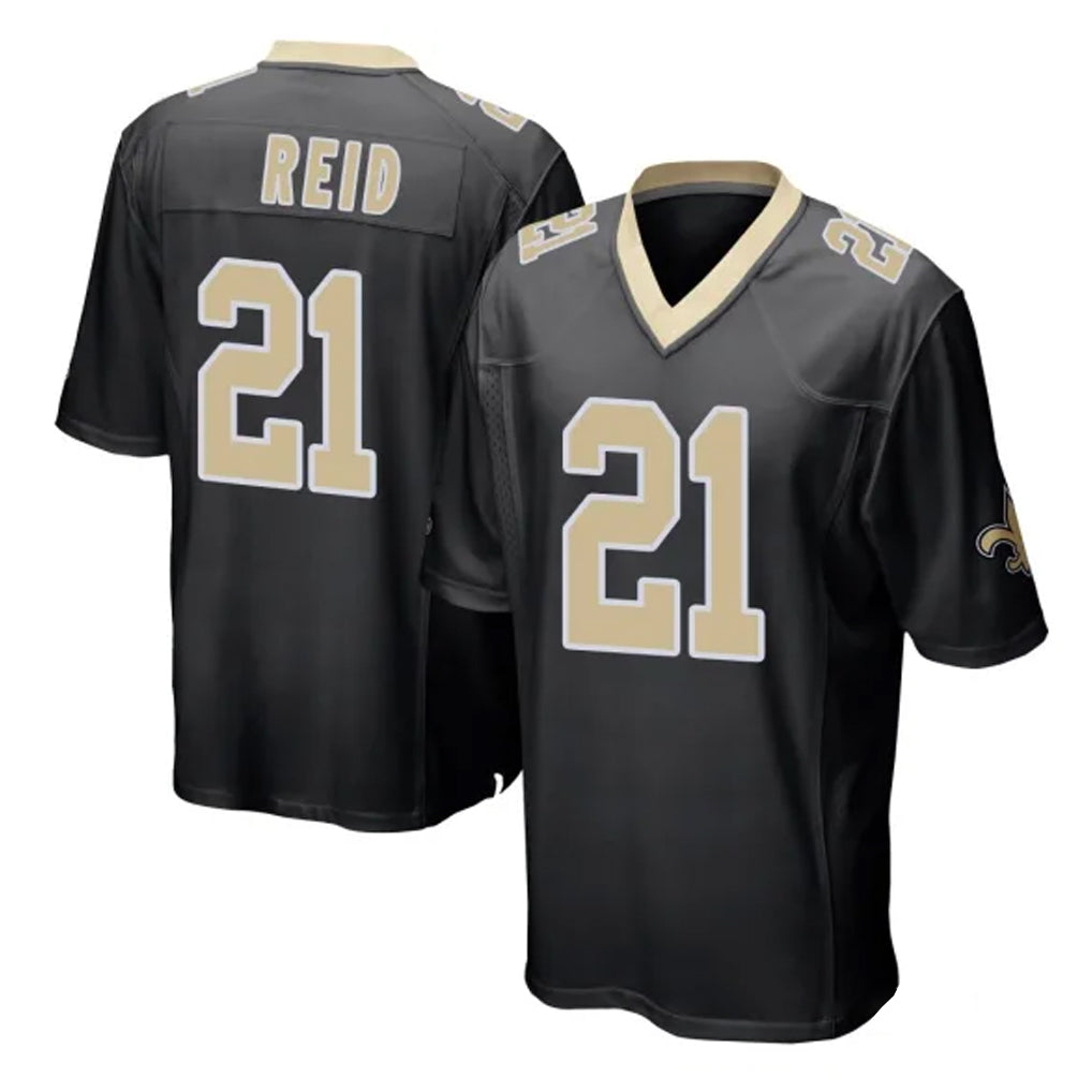 Parkc NO.Saints #21 Justin Reid Player Black Home Game Stitched Jerseys