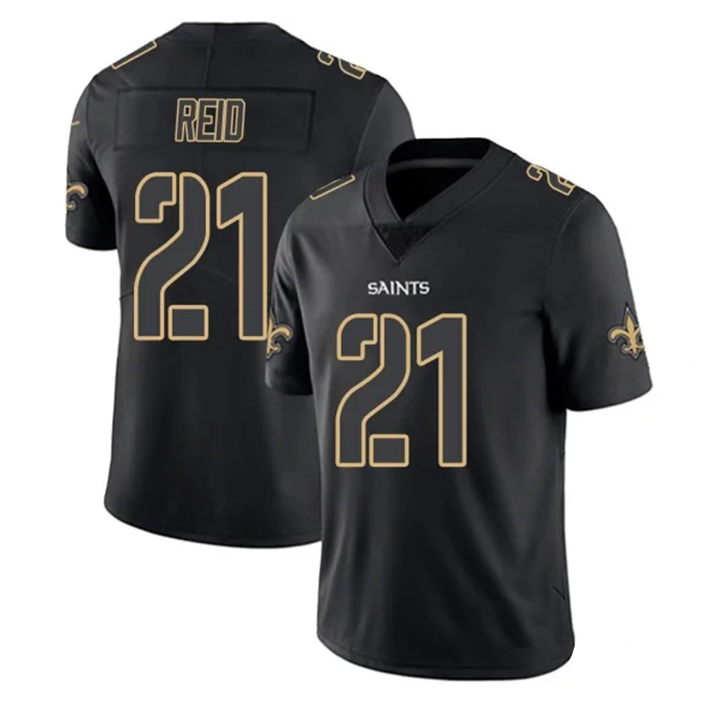 Parkc NO.Saints #21 Justin Reid Player Black Impact Limited Home Game Stitched Jerseys