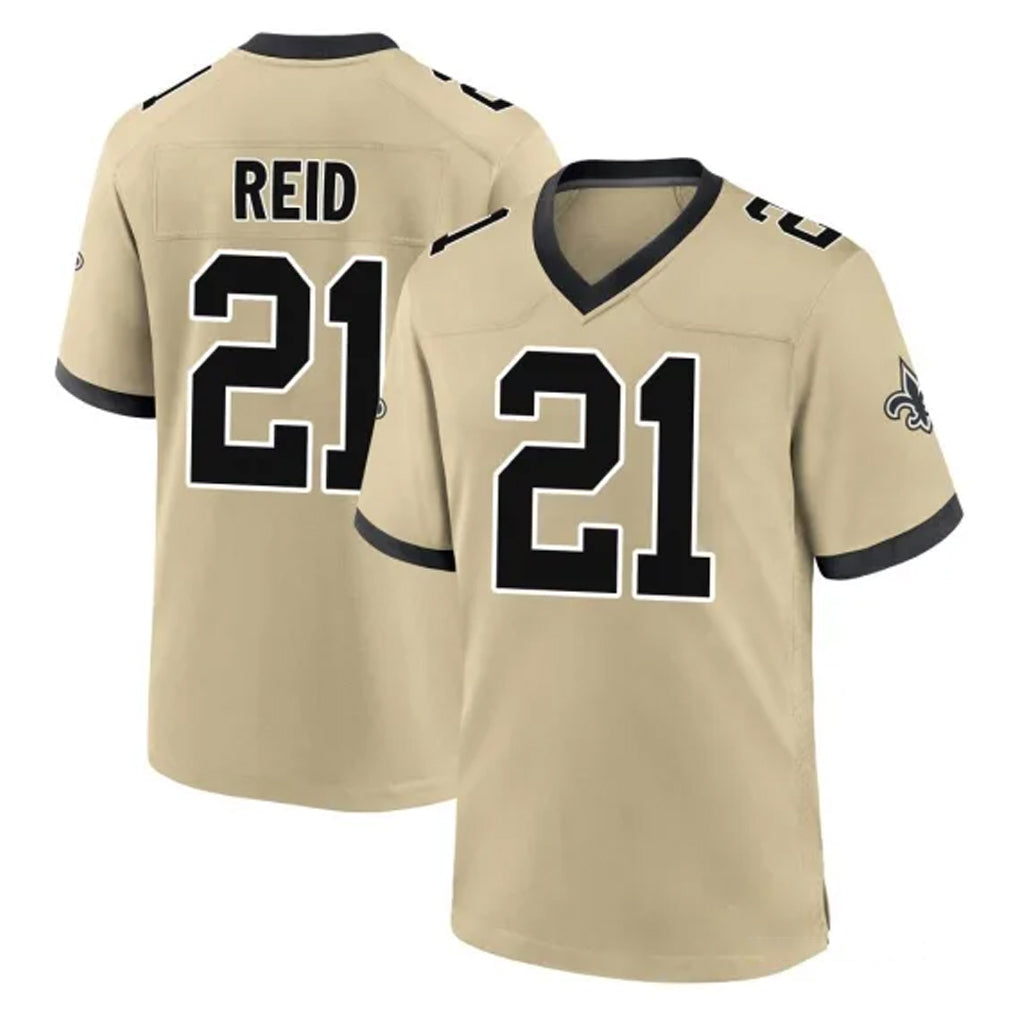 Parkc NO.Saints #21 Justin Reid Player Gold Home Game Stitched Jerseys