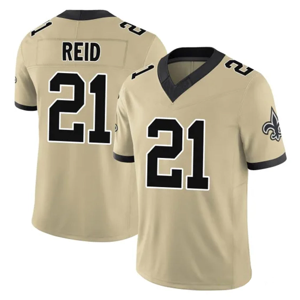 Parkc NO.Saints #21 Justin Reid Player Gold Limited Vapor F.U.S.E. Home Game Stitched Jerseys