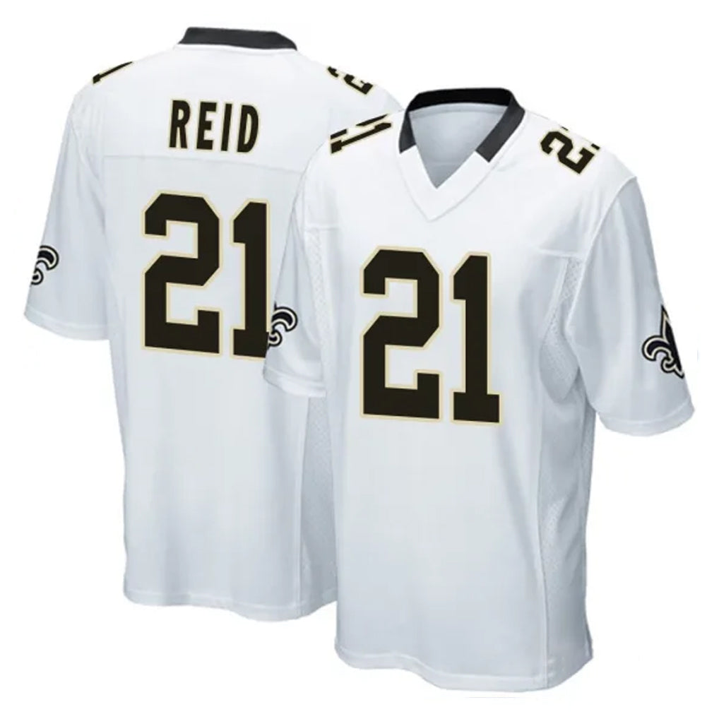 Parkc NO.Saints #21 Justin Reid Player White Home Game Stitched Jerseys