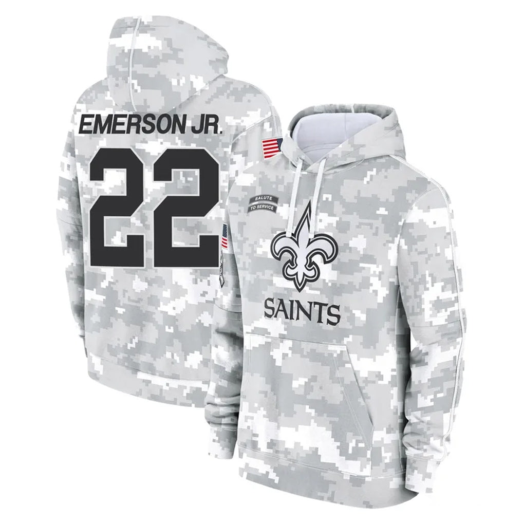 Parkc NO.Saints #22 Martin Emerson Jr. Player Arctic Camo Salute to Service Pullover Hoodies Limited Game Stitched Jerseys