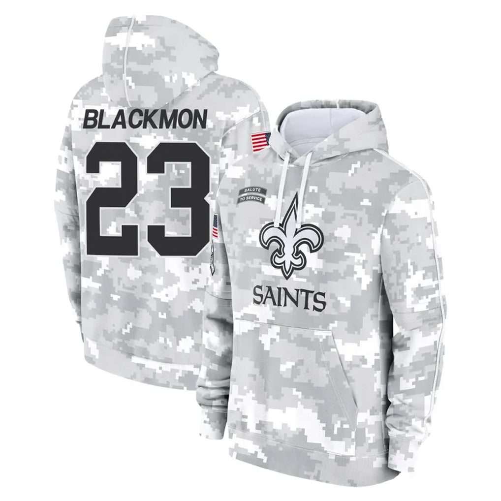 Parkc NO.Saints #23 Julian Blackmon Player Arctic Camo Salute to Service Pullover Hoodies Limited Game Stitched Jerseys