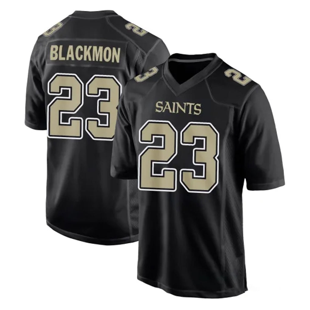 Parkc NO.Saints #23 Julian Blackmon Player Black Carbon Fashion Home Game Stitched Jerseys