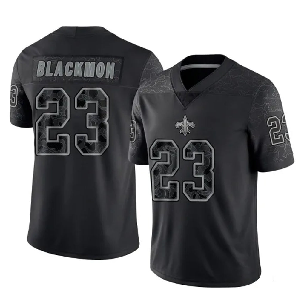 Parkc NO.Saints #23 Julian Blackmon Player Black Limited Reflective Home Game Stitched Jerseys