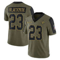 Parkc NO.Saints #23 Julian Blackmon Player Olive Salute To Service Limited Game Stitched Jerseys