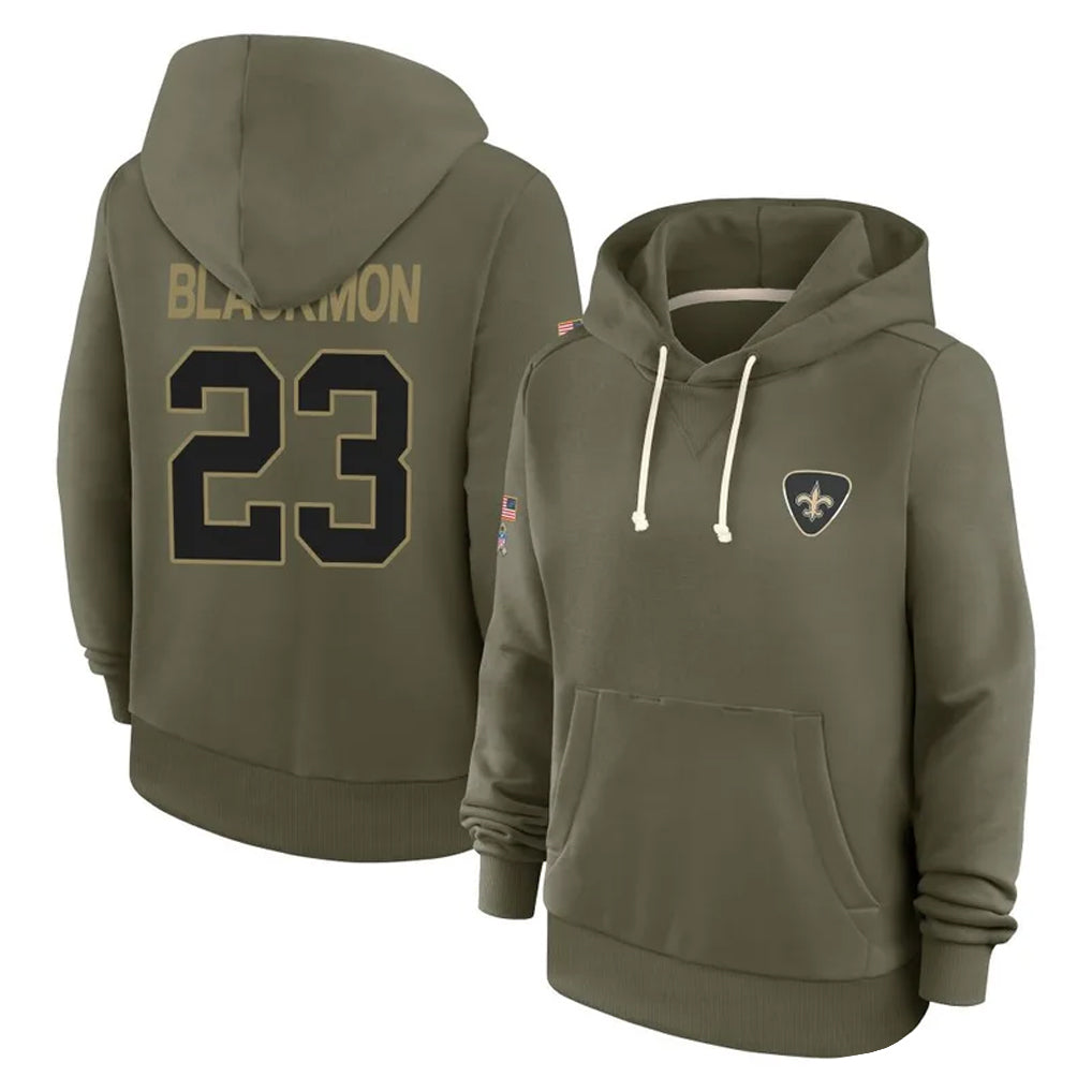 Parkc NO.Saints #23 Julian Blackmon Player Olive Salute to Service Pullover Hoodies Limited Stitched Jerseys