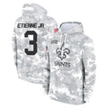 Parkc NO.Saints #3 Travis Etienne Jr. Player Arctic Camo Salute to Service Pullover Hoodies Limited Game Stitched Jerseys