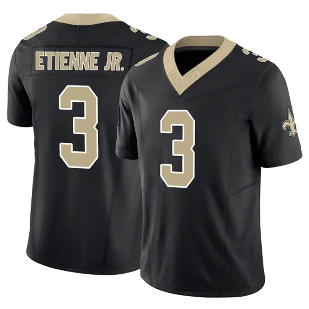 Parkc NO.Saints #3 Travis Etienne Jr. Player Black Limited Vapor F.U.S.E. Home Game Stitched Jerseys