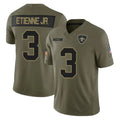 Parkc NO.Saints #3 Travis Etienne Jr. Player Olive 2025 Salute To Service Limited Stitched Jerseys