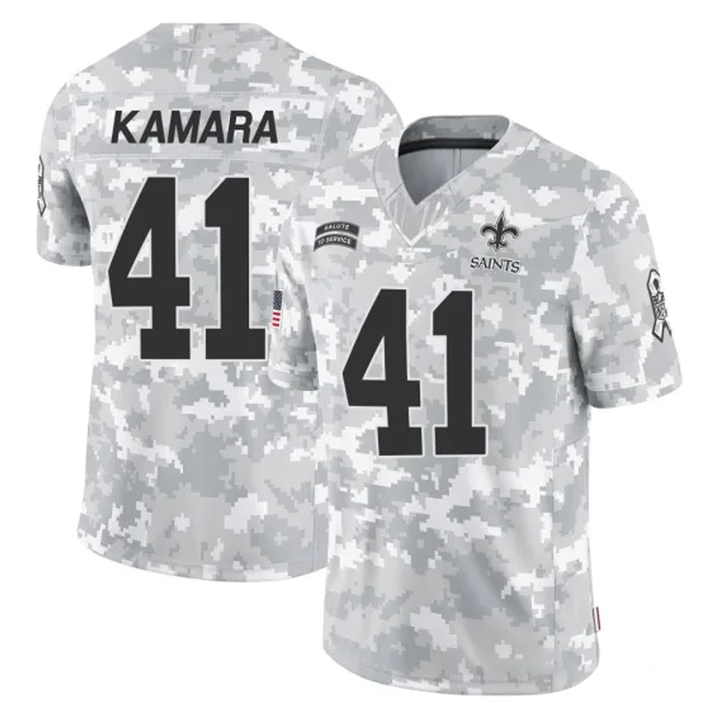 Parkc NO.Saints #41 Alvin Kamara Player Arctic Camo Salute To Service Limited Game Stitched Jerseys