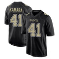 Parkc NO.Saints #41 Alvin Kamara Player Black Carbon Fashion Home Game Stitched Jerseys
