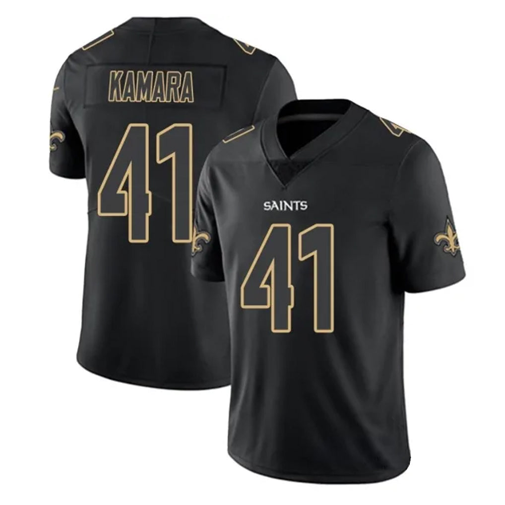 Parkc NO.Saints #41 Alvin Kamara Player Black Impact Limited Home Game Stitched Jerseys