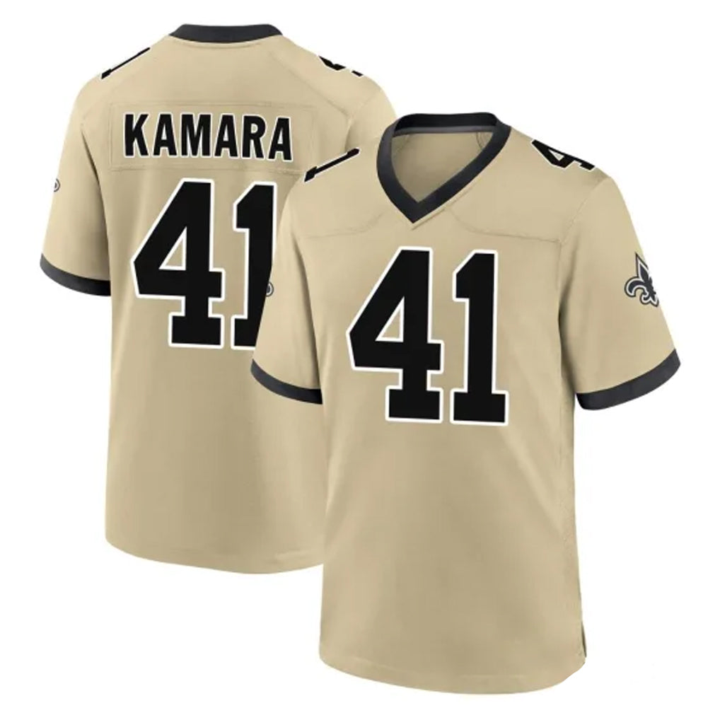 Parkc NO.Saints #41 Alvin Kamara Player Gold Home Game Stitched Jerseys