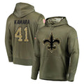 Parkc NO.Saints #41 Alvin Kamara Player Olive Salute to Service Pullover Hoodies Home Game Stitched Jerseys
