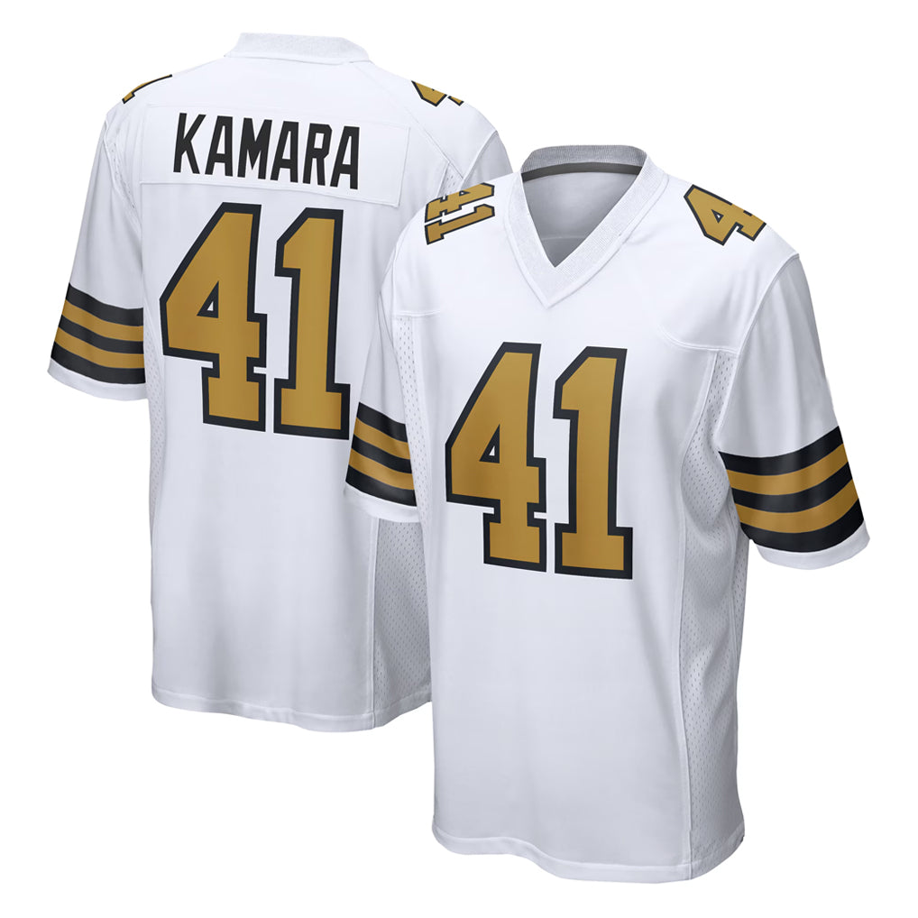 Parkc NO.Saints #41 Alvin Kamara Player White Alternate Home Game Stitched Jerseys