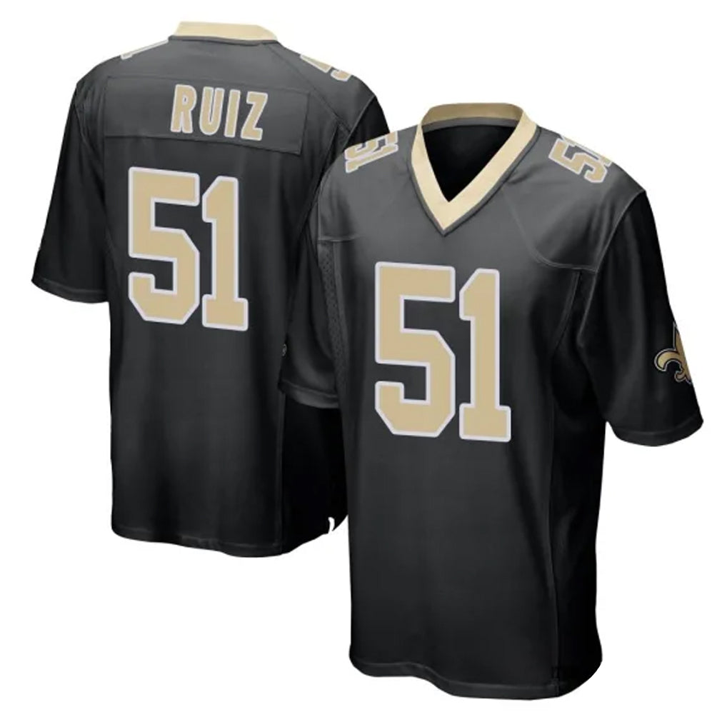 Parkc NO.Saints #51 Cesar Ruiz Player Black Home Game Stitched Jerseys