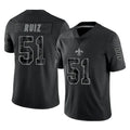 Parkc NO.Saints #51 Cesar Ruiz Player Black Limited Reflective Home Game Stitched Jerseys