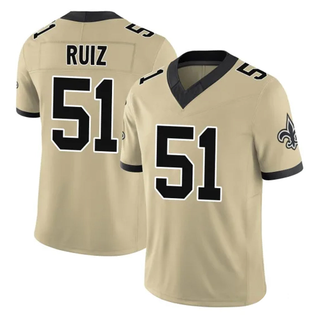 Parkc NO.Saints #51 Cesar Ruiz Player Gold Limited Vapor F.U.S.E. Home Game Stitched Jerseys