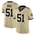 Parkc NO.Saints #51 Cesar Ruiz Player Gold Limited Vapor F.U.S.E. Home Game Stitched Jerseys