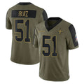 Parkc NO.Saints #51 Cesar Ruiz Player Olive Salute To Service Limited Game Stitched Jerseys
