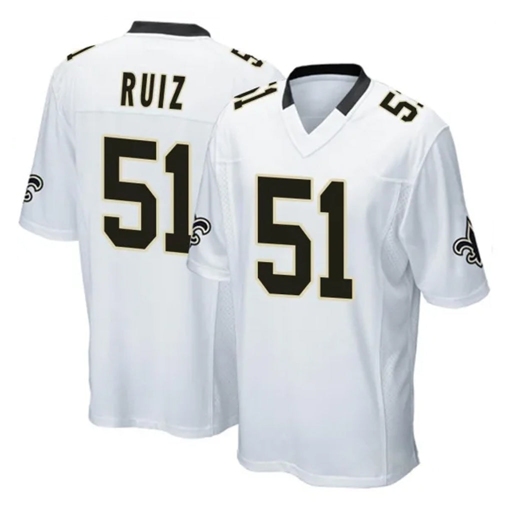 Parkc NO.Saints #51 Cesar Ruiz Player White Home Game Stitched Jerseys