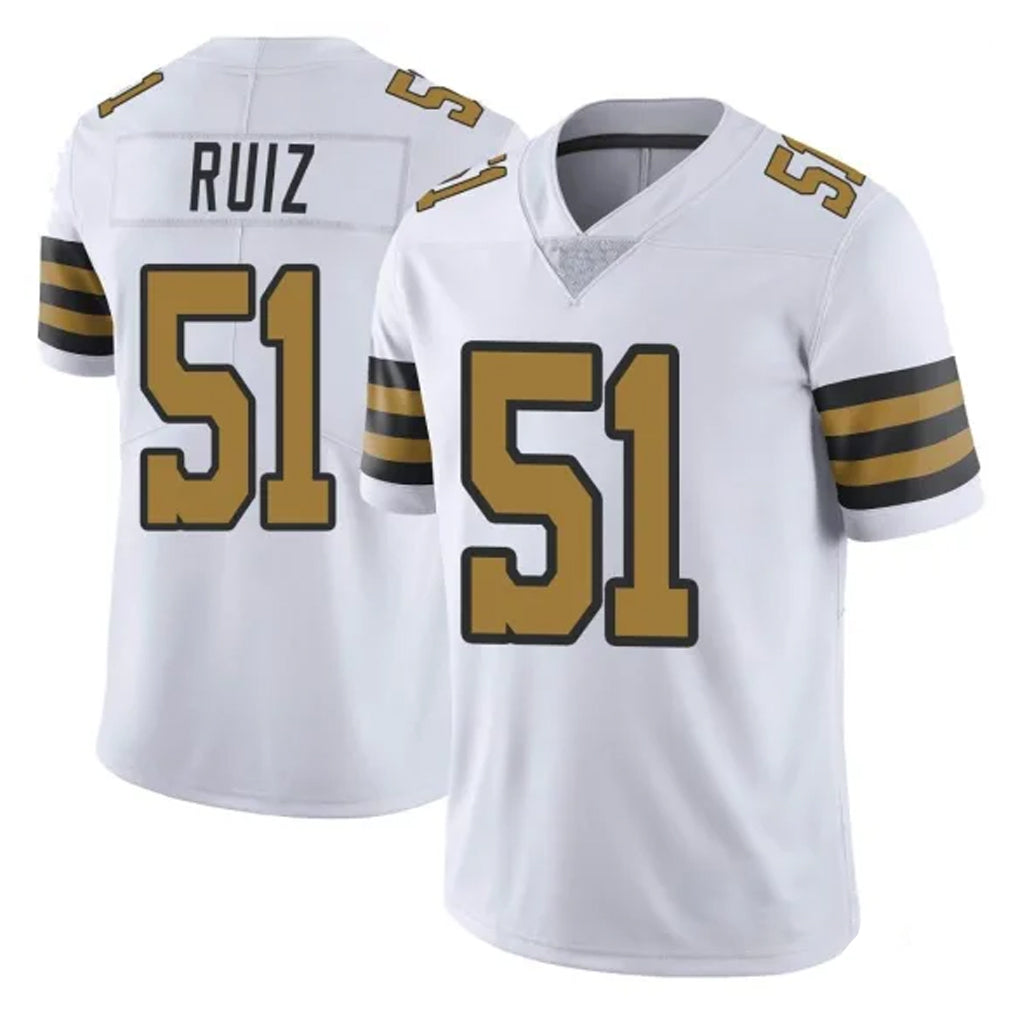 Parkc NO.Saints #51 Cesar Ruiz Player White Limited Color Rush Home Game Stitched Jerseys