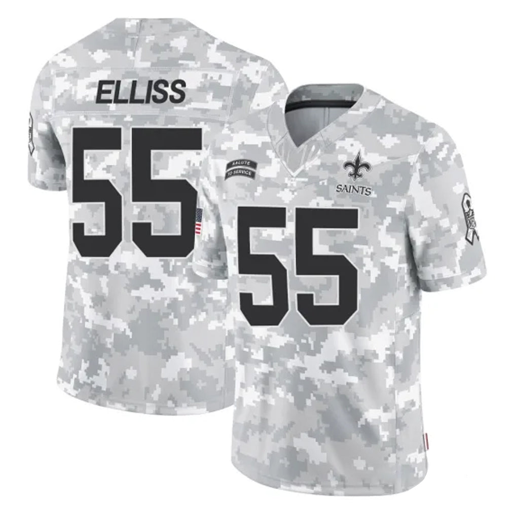 Parkc NO.Saints #55 Kaden Elliss Player Arctic Camo Salute To Service Limited Game Stitched Jerseys