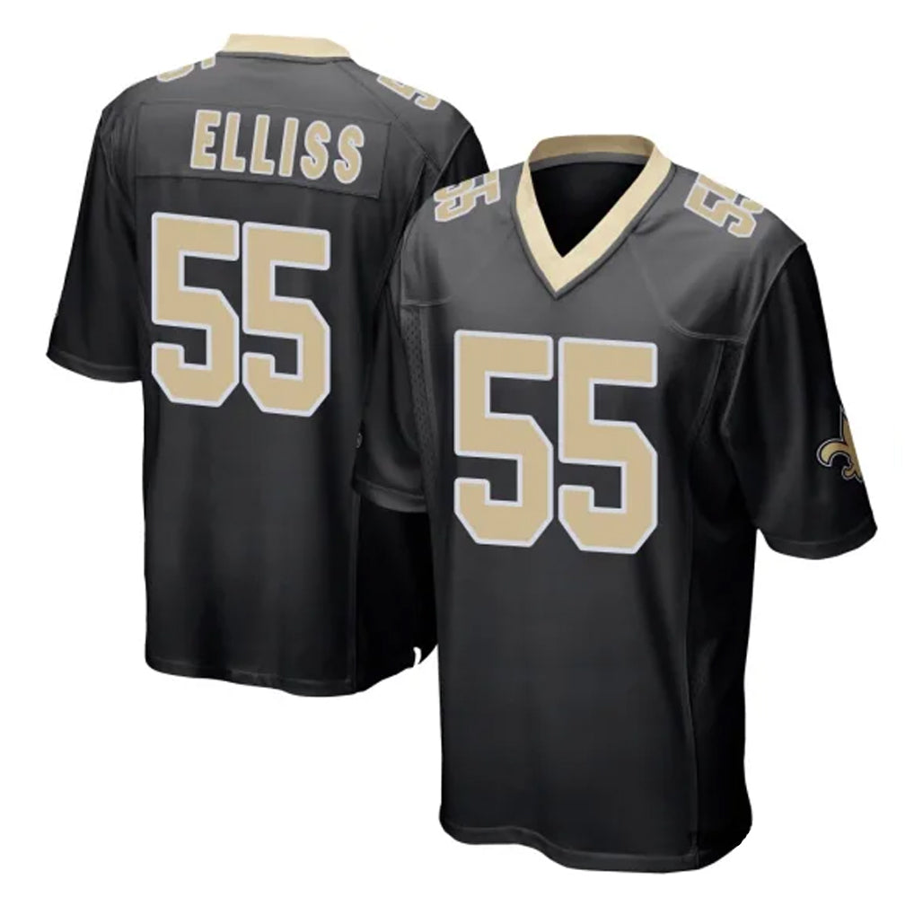 Parkc NO.Saints #55 Kaden Elliss Player Black Home Game Stitched Jerseys