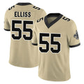 Parkc NO.Saints #55 Kaden Elliss Player Gold Limited Vapor F.U.S.E. Home Game Stitched Jerseys