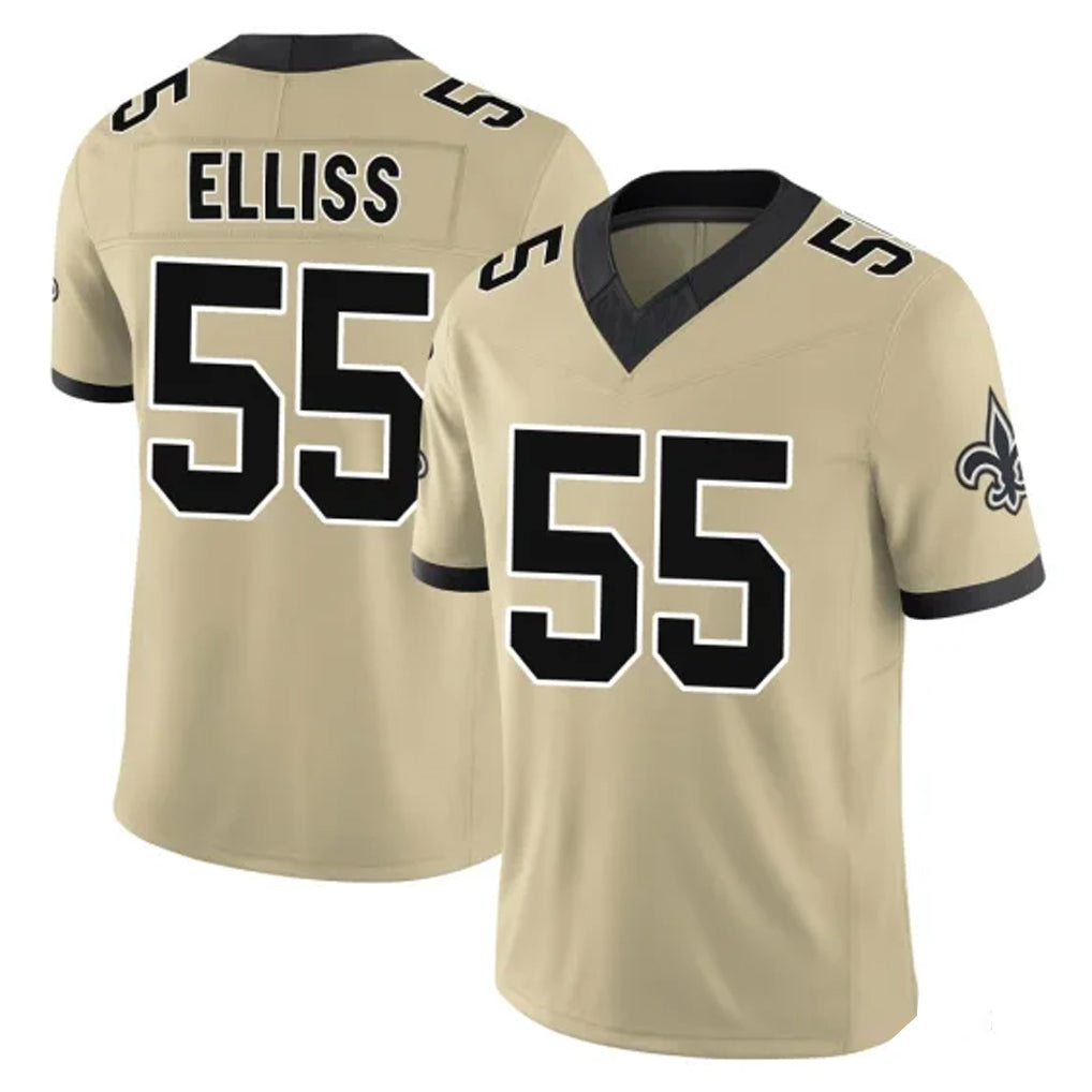 Parkc NO.Saints #55 Kaden Elliss Player Gold Limited Vapor F.U.S.E. Home Game Stitched Jerseys