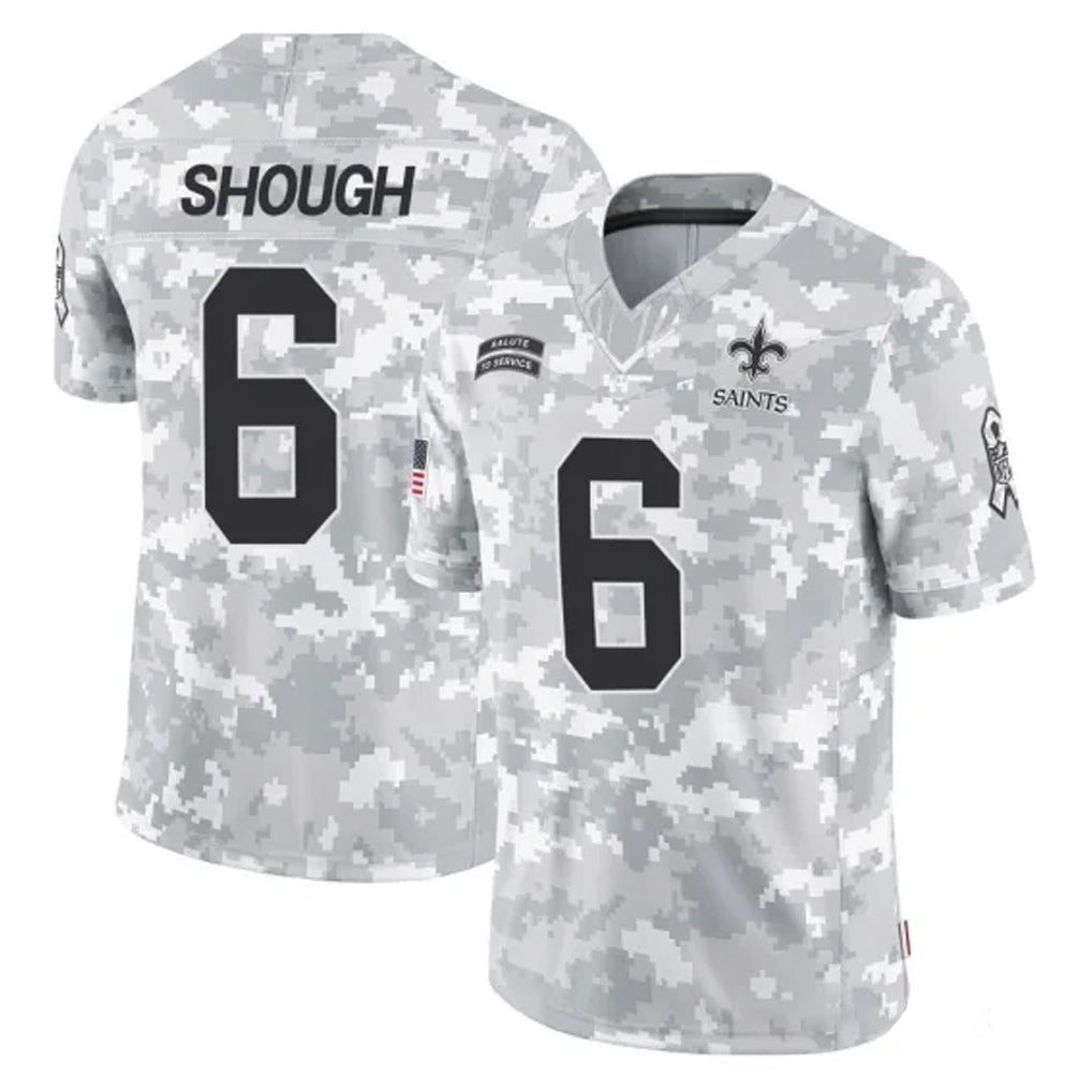 Parkc NO.Saints #6 Tyler Shough Player Arctic Camo Salute To Service Limited Game Stitched Jerseys