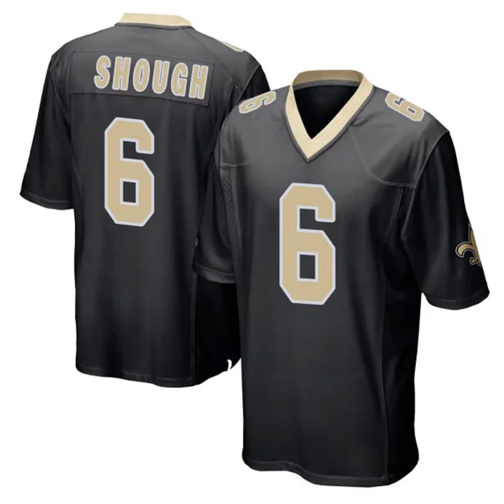 Parkc NO.Saints #6 Tyler Shough Player Black Home Game Stitched Jerseys