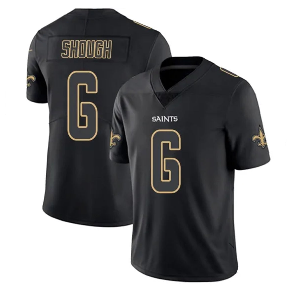 Parkc NO.Saints #6 Tyler Shough Player Black Impact Limited Home Game Stitched Jerseys